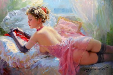 Desnudo Painting - Le ruban rouge desnudo impresionista